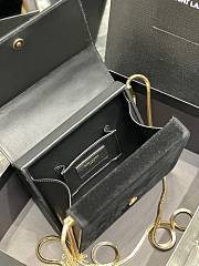 Fortok Saint Laurent Kate Box Bag Black Suede 593122 18x14x5.5cm - 5