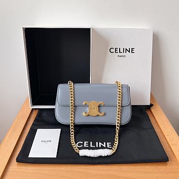 Fortok Celine Chain Bag Blue 197993 20.5x10.5x4cm