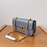 Fortok Celine Chain Bag Blue 197993 20.5x10.5x4cm - 6