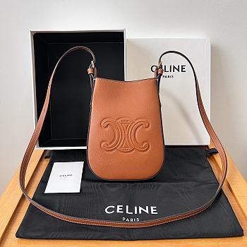 Fortok Celine Phone Bag Brown 15x19.5x3cm