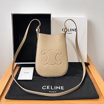 Fortok Celine Phone Bag Cream 15x19.5x3cm