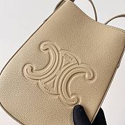 Fortok Celine Phone Bag Cream 15x19.5x3cm - 3