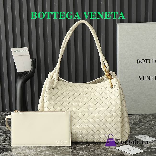 Fortok Bottega Veneta Large Parachute Bag White 796571 30x26x20cm - 1