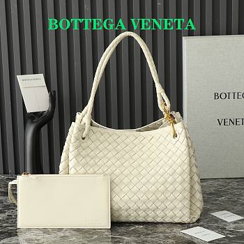 Fortok Bottega Veneta Large Parachute Bag White 796571 30x26x20cm