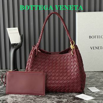 Fortok Bottega Veneta Large Parachute Bag Burgundy 796571 30x26x20cm