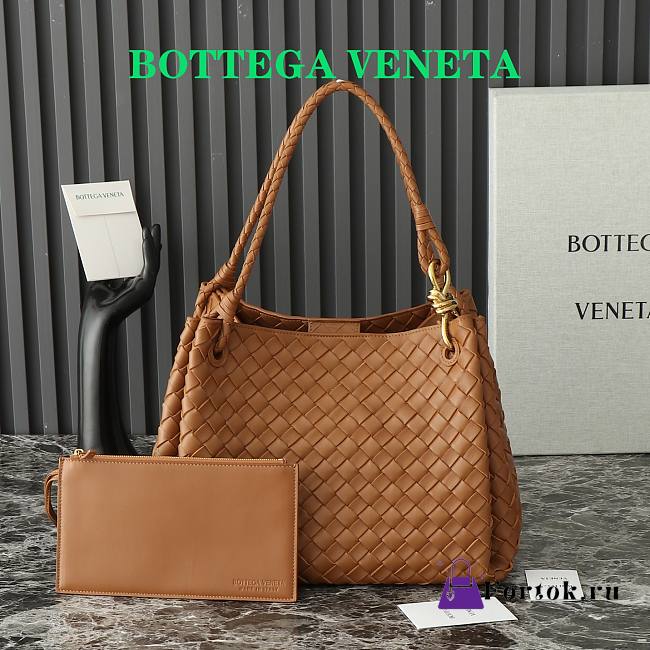 Fortok Bottega Veneta Large Parachute Bag Brown 796571 30x26x20cm - 1