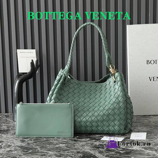 Fortok Bottega Veneta Large Parachute Bag Green 796571 30x26x20cm - 1