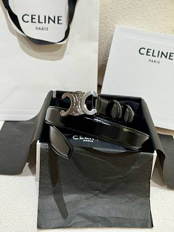 Fortok Celine Triumphal Belt Black Silver Buckle 