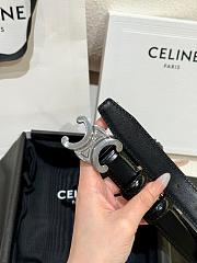 Fortok Celine Triumphal Belt Black Silver Buckle  - 4