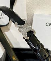Fortok Celine Triumphal Belt Black Silver Buckle  - 6