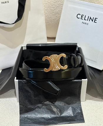 Fortok Celine Triumphal Belt Black Gold Buckle 