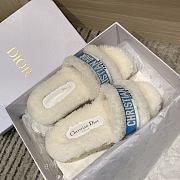 Fortok Dior Fur Slippers White & Blue - 5
