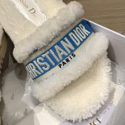 Fortok Dior Fur Slippers White & Blue - 4