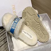 Fortok Dior Fur Slippers White & Blue - 2