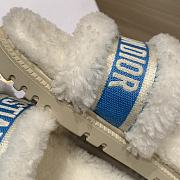 Fortok Dior Fur Slippers White & Blue - 3