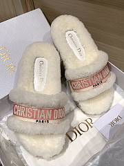Fortok Dior Fur Slippers White & Pink - 3