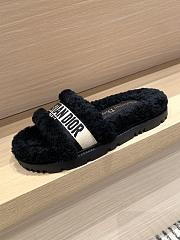 Fortok Dior Fur Slippers Black - 5