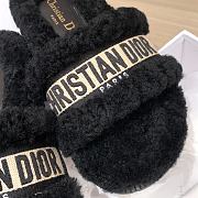 Fortok Dior Fur Slippers Black - 6
