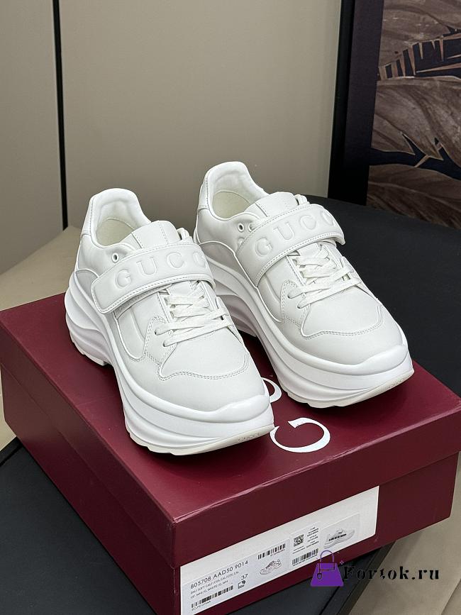 Fortok Gucci Wave Wedge Sneaker White Leather - 1