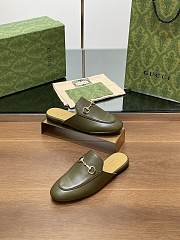 Fortok Gucci Princetown Slipper Dark Green Leather - 3