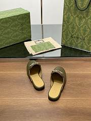 Fortok Gucci Princetown Slipper Dark Green Leather - 2