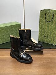 Fortok Gucci Chelsea Horsebit Ankle Boots Black - 1