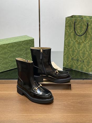 Fortok Gucci Chelsea Horsebit Ankle Boots Black