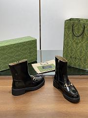 Fortok Gucci Chelsea Horsebit Ankle Boots Black - 2