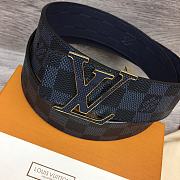Fortok Louis Vuitton Initiales 40mm Reversible Belt Dark Blue & Black M0667T - 3