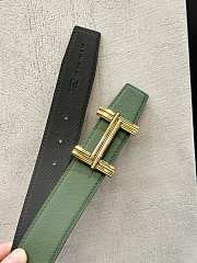 Fortok Hermes Black & Green Reversible Belt 38mm Gold Buckle/ Silver Buckle - 4