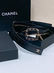 Fortok Chanel Zipper Black Calfskin Belt Gold Metal​ - 5
