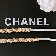 Fortok Chanel Calfskin White Brass Material Double-sided Belt - 4