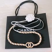 Fortok Chanel Calfskin White Brass Material Double-sided Belt - 3