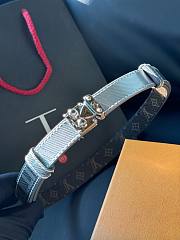 Fortok Louis Vuitton Serrures 20mm Belt Silver & Brown - 3