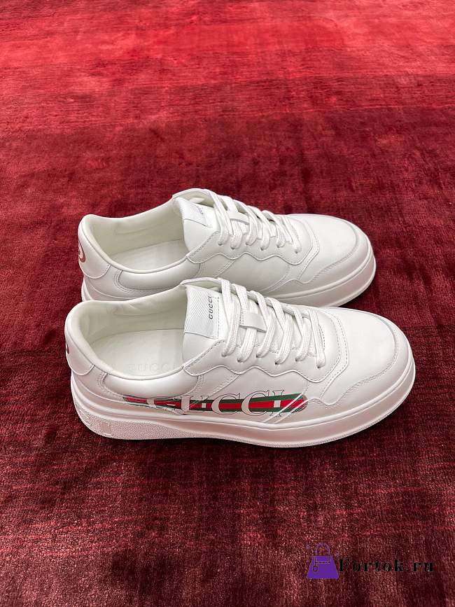 Fortok Gucci Chunky Sneaker White Demetra Logo Gucci Web Print - 1