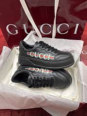 Fortok Gucci Chunky Sneaker Black Demetra Logo Gucci Web Print - 3