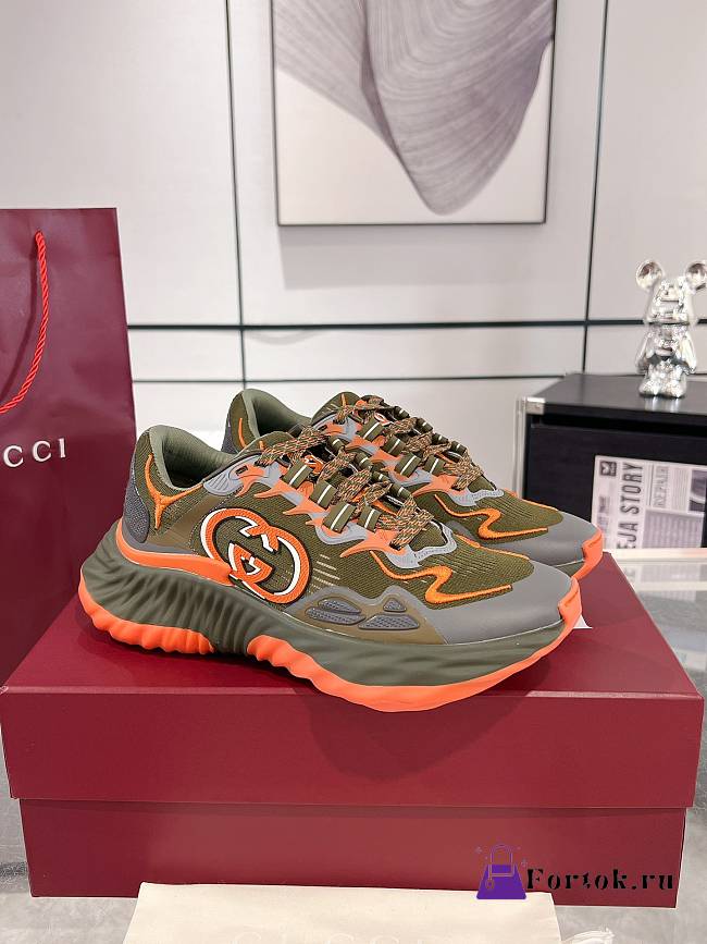 Fortok Gucci Ripple Sneaker Green & Orange - 1