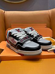 Fortok Louis Vuitton Trainer Sneaker Low LV White Black Grey Red - 1