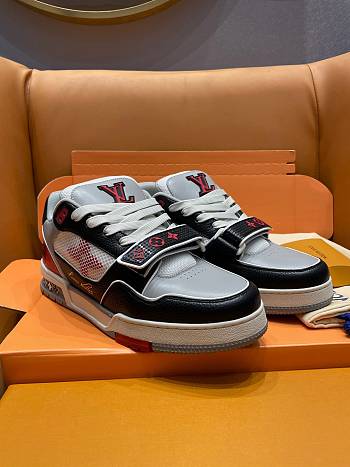 Fortok Louis Vuitton Trainer Sneaker Low LV White Black Grey Red