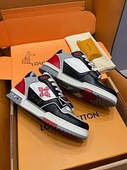 Fortok Louis Vuitton Trainer Sneaker Low LV White Black Grey Red - 6