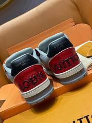 Fortok Louis Vuitton Trainer Sneaker Low LV White Black Grey Red - 5
