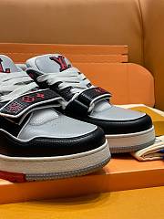 Fortok Louis Vuitton Trainer Sneaker Low LV White Black Grey Red - 4