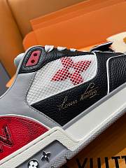 Fortok Louis Vuitton Trainer Sneaker Low LV White Black Grey Red - 3