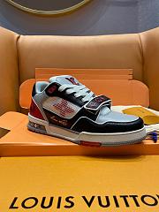 Fortok Louis Vuitton Trainer Sneaker Low LV White Black Grey Red - 2