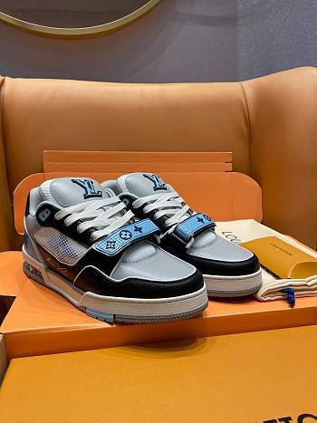 Fortok Louis Vuitton Trainer Sneaker Low Lv White Black Grey Blue