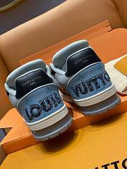 Fortok Louis Vuitton Trainer Sneaker Low Lv White Black Grey Blue - 6