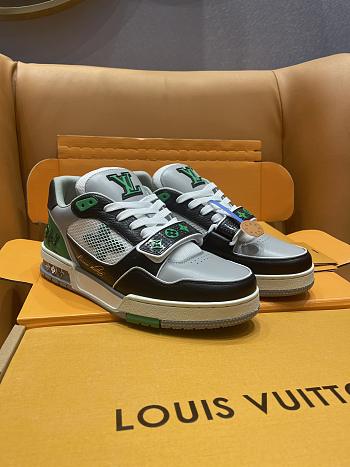 Fortok Louis Vuitton Trainer Sneaker Low LV White Black Grey Green