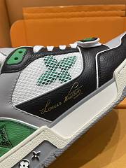 Fortok Louis Vuitton Trainer Sneaker Low LV White Black Grey Green - 5