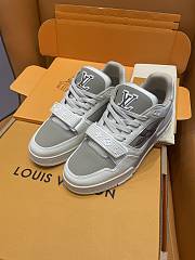 Fortok Louis Vuitton Trainer Sneaker Low LV White Grey - 5