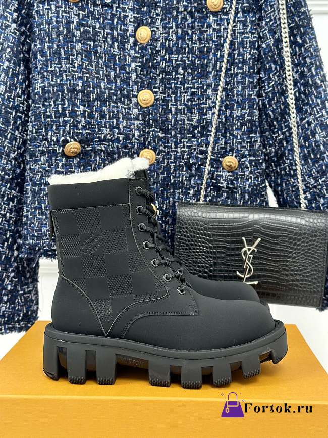 Fortok Louis Vuitton Checker Ranger Boot Black 1ADEY9 - 1